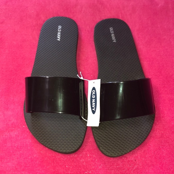 old navy black slides